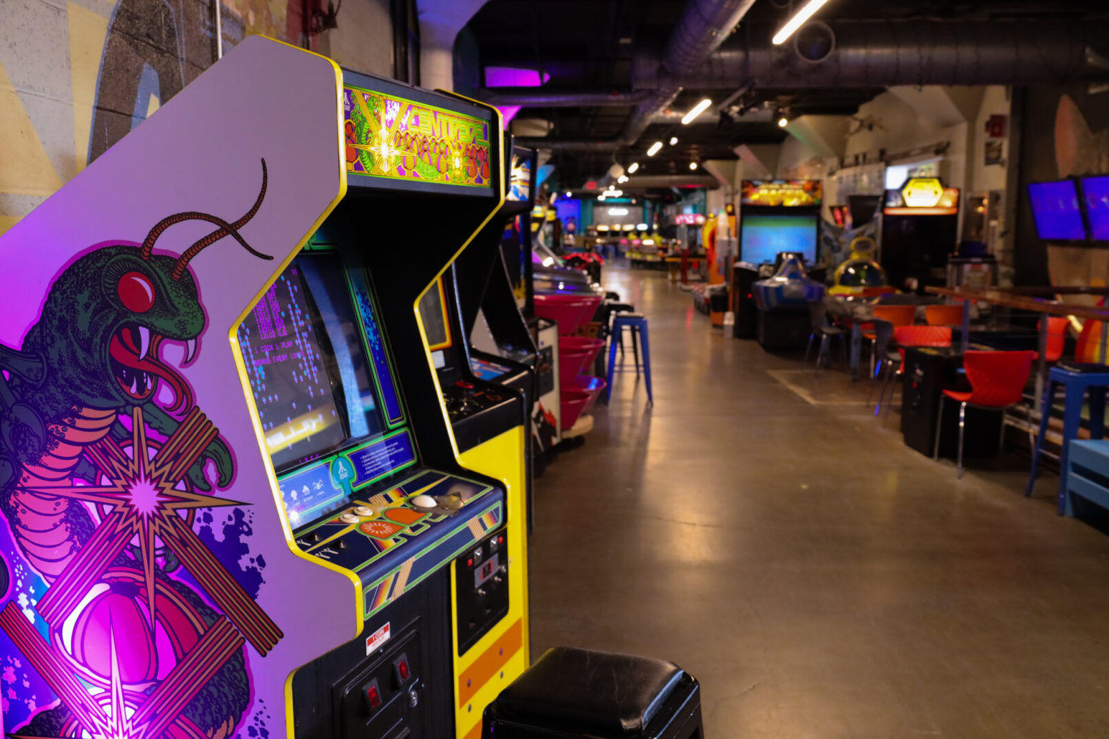 a variety of different arcade games